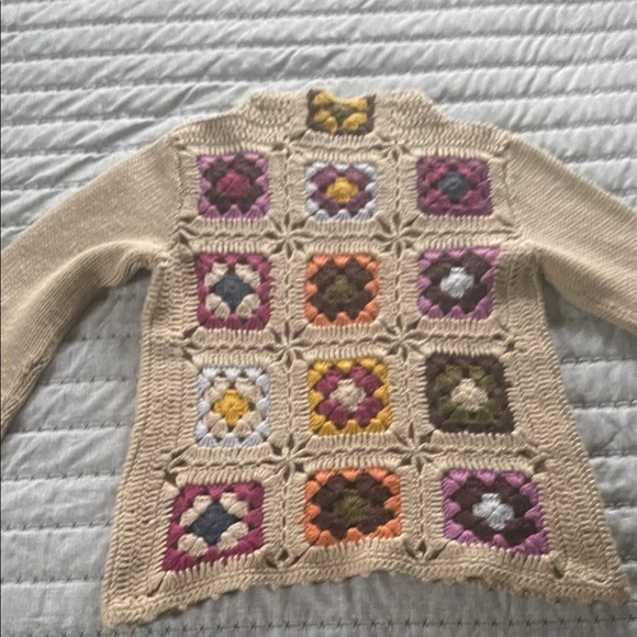 None Sweaters - Multicolor Crochet Patchwork Cardigan